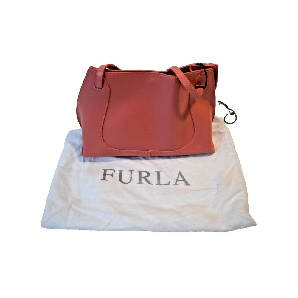 Furla Handbag Womens Leather Coral New with Tags and dust jacket